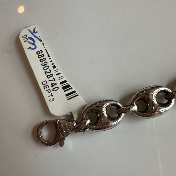 New! Sterling Silver Puffed Mariner Chain Bracelet - Picture 9 of 11